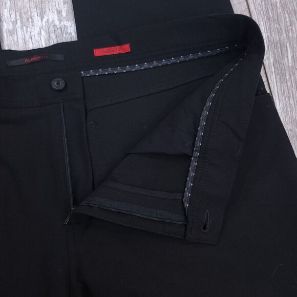 Alberto Mens Stone Dress Pants Size 42x32 Black Modern Fit Ceramica Straight Leg - Picture 7 of 9